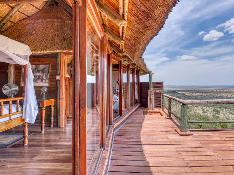 Veranda mit Weitsicht auf der Mbali Mbali Soroi Serengeti Lodge